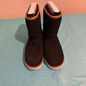 UGG Black and Gold Classic Short Rustic Weave Boots